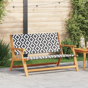 vidaXL Banco de Jardim Preto e Branco 122x76x73.5 cm Madeira de Acácia Maciça