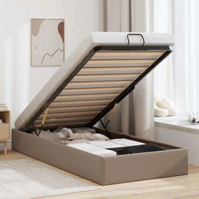 vidaXL Estrutura de cama otomana sem colchão cappucino 100x200 cm