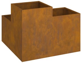 Jardineira vidaXL 80x80x60 cm em Aço Envelhecido