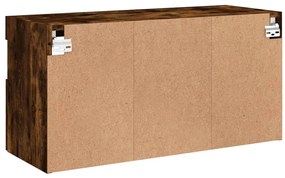 Móvel de parede p/ TV c/ luzes LED 80x30x40 cm carvalho fumado