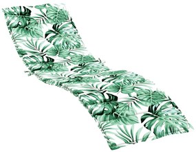 vidaXL Almofadão p/ espreguiçadeira tecido oxford padrão folhas