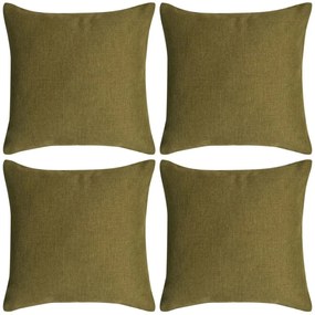 Capas almofada 4 pcs aspeto linho verde 80x80 cm