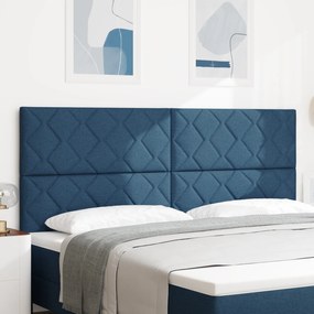 Cabeceira Design de Blocos de Diamante Azul 200 cm Tecido