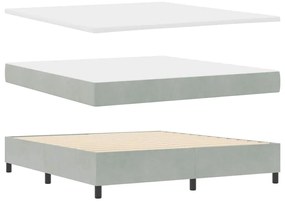 Cama Box Spring vidaXL com Colchão e Luz LED Cinza Claro 180x200 cm Ve