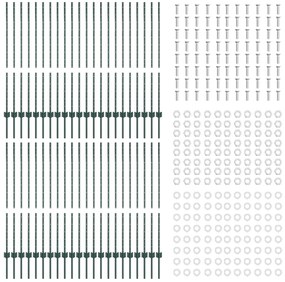 Postes de Cerca 44 pcs U-Channel Verde 160 cm Aço