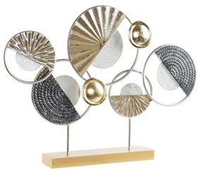 Figura Decorativa DKD Home Decor Cinzento Dourado Metal Círculos (65.4 x 9 x 49.5 cm)