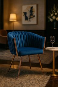 Cadeira Widny Golden Veludo - Azul