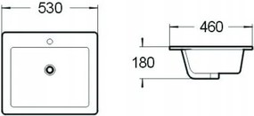 Mexen Lora lavatório embutido no tampo 53 x 46 cm, branco - 25365300