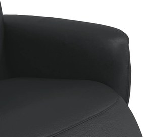 Cadeira reclinável com apoio de pés couro artificial preto