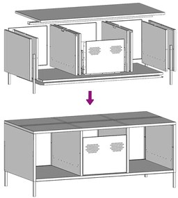 Mesa de centro 101,5x50x43,5 cm aço laminado a frio antracite