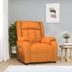 vidaXL Poltrona elétrica de massagens tecido amarelo