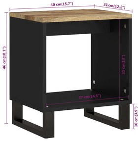 Mesa centro 40x31x46 cm madeira mangueira maciça/deriv. madeira