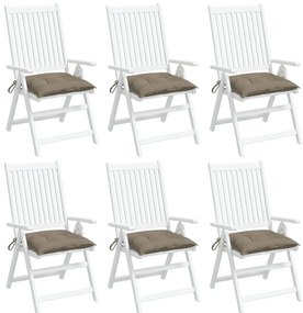 Almofadões de cadeira 6 pcs tecido oxford cinza-acastanhado