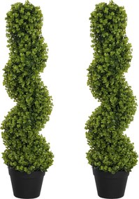 HOMCOM Conjunto de 2 Planta Decorativa, Plantas Artificiais em Vasos, Plantas Artificiais para Casa, Interior, Exterior, 90 cm, Verde | Aosom Portugal