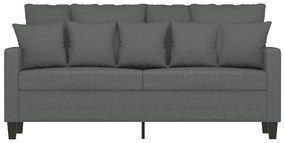 Sofá de 2 lugares em tecido 140 cm cinzento-escuro