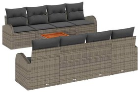 Conjunto de Sofás de Jardim Cinza 9 pcs Cinzeto Largo