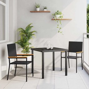 vidaXL Cadeiras empilháveis para jardim 2 pcs Preto, Marrom