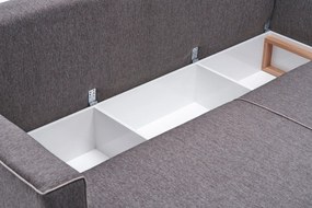 Sofá-cama de canto Ece – Castanho – 315x88x160 cm
