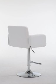 Banco de bar Los Angeles em couro sintético 60 x 93-113 x 56 cm Branco