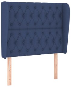 Cama com molas/colchão 90x200 cm tecido azul