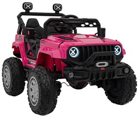 Jipe elétrico para Crianças 12V 4x4 OFF ROAD Speed Rodas de EVA, Assento de couro Rosa