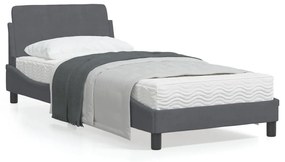 vidaXL Estrutura de cama sem colchão 80x200 cm veludo cinzento-escuro