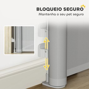 PawHut Barreira para Cães Retráctil 0-140 cm Porta para Cães Pequenos
