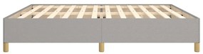 Estrutura de cama sem colchão 200x200 cm tecido cinzento-claro