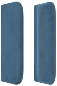 Cabeceira de cama c/ abas tecido 147x16x78/88cm azul-escuro