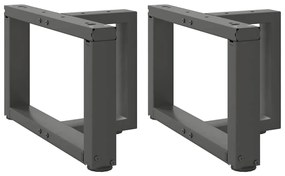Pés para mesa de centro em forma de T, 2 peças, antracite, 40x25x(30-3