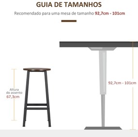 HOMCOM Conjunto de 2 Bancos Altos de Cozinha Bancos de Bar com Pés de