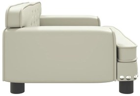 Sofá infantil 70x45x30 cm couro artificial cor creme