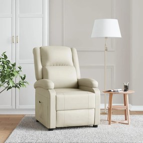 322437 vidaXL Poltrona reclinável couro artificial cor creme