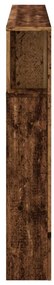 Cabeceira c/ LEDs 160x18,5x103,5cm deriv. madeira madeira velha
