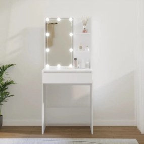 vidaXL Toucador com LEDs 60x40x140 cm branco