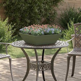 vidaXL Conjunto de 5 Cachepots de Jardim Verde-Azeitona da , medindo 50x50x15 cm de aço.