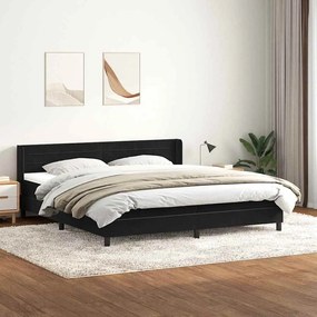 vidaXL Cama com molas/colchão 180x210 cm veludo preto