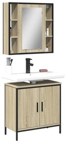 vidaXL 2 pcs conj. móveis casa banho derivados madeira carvalho sonoma