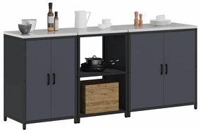 Conjunto de Armazenamento de Cozinha 3 pcs Antracite