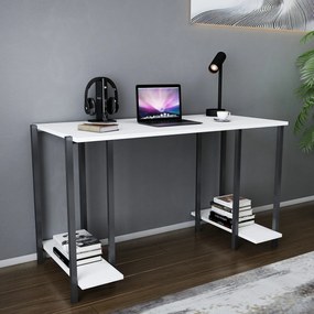 Secretária Academy – Preto e Branco – 125,2 cm x 60 cm x 73,8 cm
