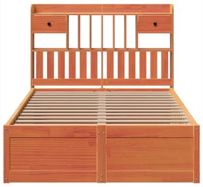 Cama sem colchão 120x200 cm madeira pinho maciça castanho-mel