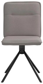 Cadeiras de jantar 4 pcs tecido cinzento-acastanhado