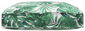 Cushion de Palete para Assento Estampa de Folhas 80x80x12 cm em Tecido