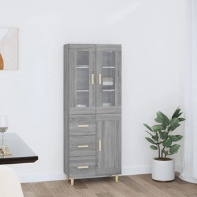 3114930 vidaXL Armário alto 69,5x34x180 cm derivados de madeira sonoma cinza