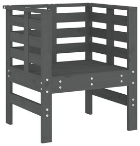 Cadeiras de jardim 2 pcs 61,5x53x71 cm pinho maciço cinzento