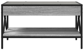 Mesa de centro luzes LED Infinity 70x50x38 cm cinzento sonoma