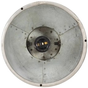 Candeeiro de teto industrial E27 madeira de mangueira prateado