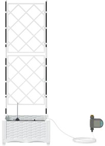 Jardineiras de Jardim 1 pc Branco 40 x 40 x 126 cm Plástico