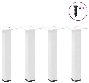 vidaXL Pés para mesa de centro 4 peças, branco, 30-32 cm, aço