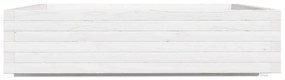 Vaso/floreira de jardim 100x100x26,5 cm pinho maciço branco